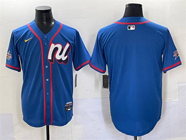 Men's National League Blank Blue 2025 All-Star Limited Stitched Baseball Jersey Men's National League Blank Blue 2025 All-Star Limited Stitched Baseball Jersey